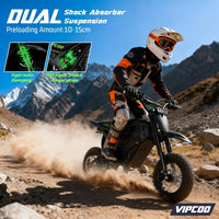 H3 Electric Dirt Bike for Teens and Adults, 3500W Electric Motorcycle, up to 40MPH / 45° Slope / 45 Miles Range, 14"/12" Fat Tire E Dirt Bike with Nitrogen Suspension Fit Age 13+