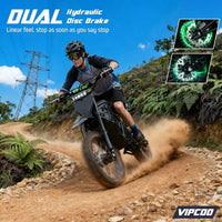 H3 Electric Dirt Bike for Teens and Adults, 3500W Electric Motorcycle, up to 40MPH / 45° Slope / 45 Miles Range, 14"/12" Fat Tire E Dirt Bike with Nitrogen Suspension Fit Age 13+