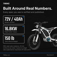 Falcon GT, 72V Electric Dirt Bike — Results & Stats