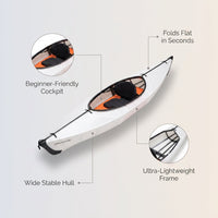 Foldable Kayak Lake | Lightweight, Portable & Stable - Lake and River Kayaks - Perfect for Beginner Paddlers — infographic