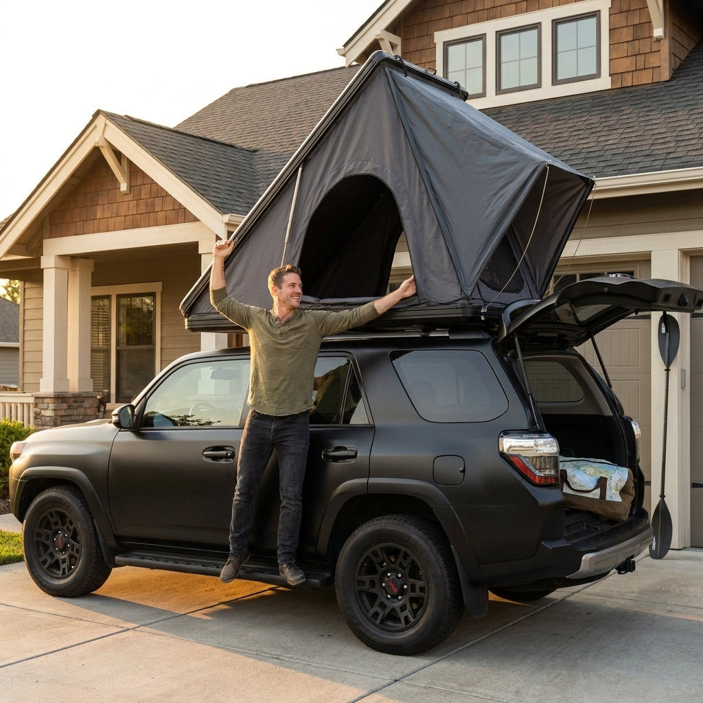 Hard Shell Rooftop Tent Pop-Up Tents 2-3 Person for SUV ‌Caravan Campervan — Lifestyle