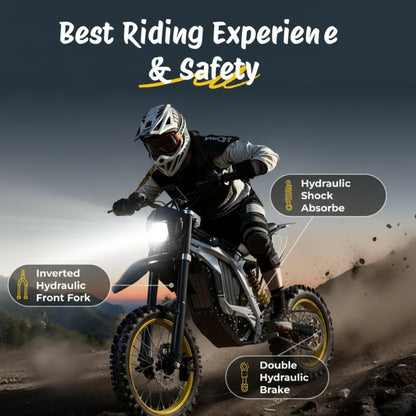 3500W Peak Electric Dirt Bike for Teens & Adults, 37MPH Electric Off-Road E-Bike with 48V 21Ah Battery, up to 55 Miles Range, Dual Suspension, Hydraulic Brakes, 400LBS Load, Fit Age 13+