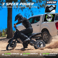 H3 Electric Dirt Bike for Teens and Adults, 3500W Electric Motorcycle, up to 40MPH / 45° Slope / 45 Miles Range, 14"/12" Fat Tire E Dirt Bike with Nitrogen Suspension Fit Age 13+