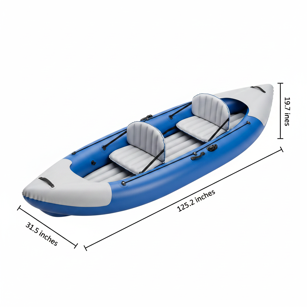 2-Person Inflatable Kayak with Paddles, Aluminum Oars, Repair Kit