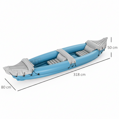 2-Person Inflatable Kayak with Paddles, Aluminum Oars, Repair Kit