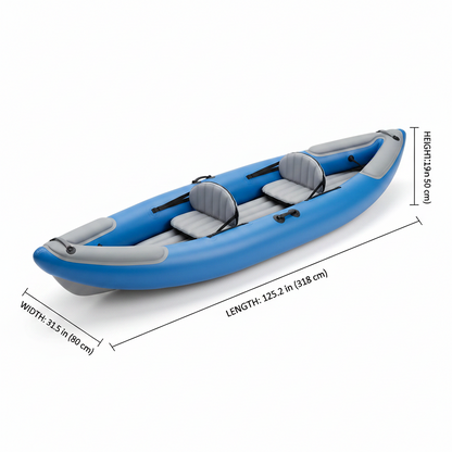 2-Person Inflatable Kayak with Paddles, Aluminum Oars, Repair Kit