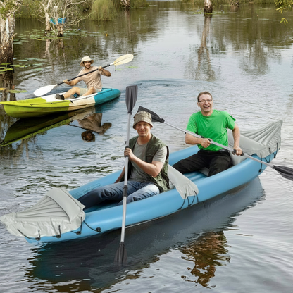 2-Person Inflatable Kayak with Paddles, Aluminum Oars, Repair Kit